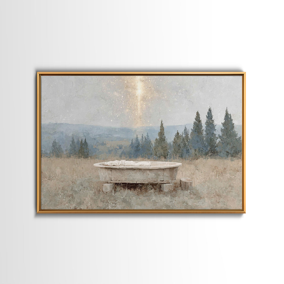 Starborn Dawn | Framed Canvas Print | Christian Christmas Art | Nativity Art | Christian Wall Art | Christian Art Canvas | Christmas Art Pr