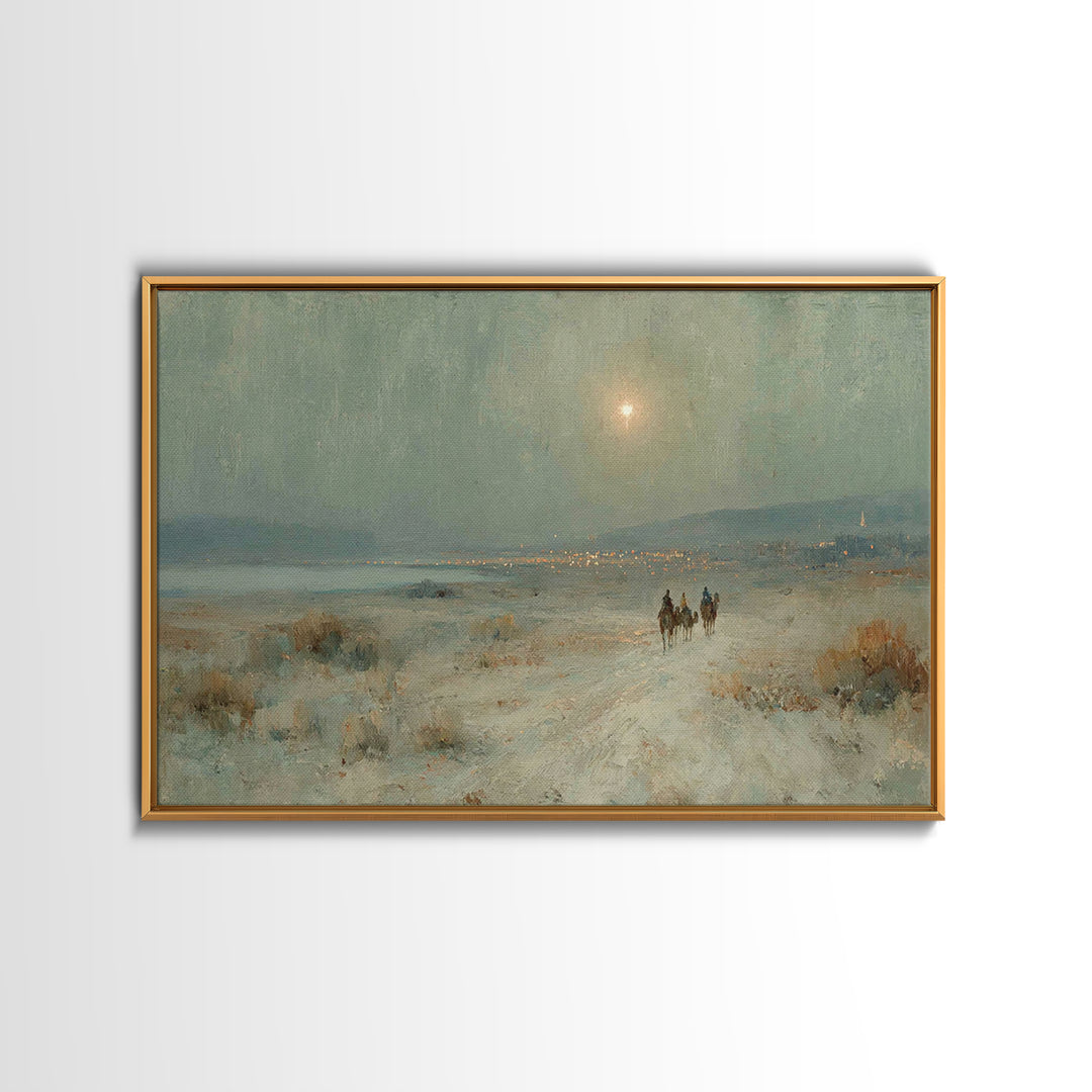 Three Kings Trail – Framed Canvas Print – Christian Art Canvas – Christian Wall Art – Christian Decor – Christian Christmas Art – Christmas