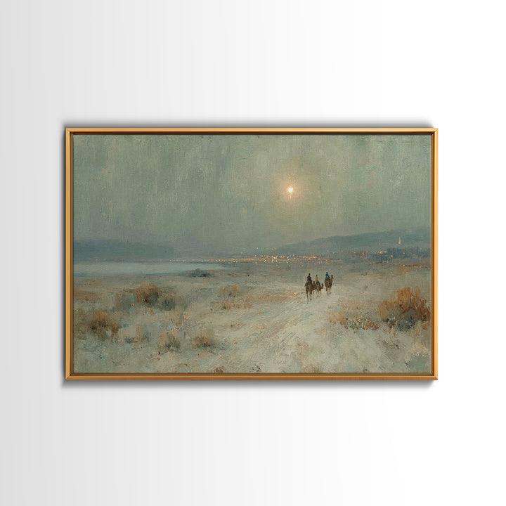 Three Kings Trail – Framed Canvas Print – Christian Art Canvas – Christian Wall Art – Christian Decor – Christian Christmas Art – Christmas