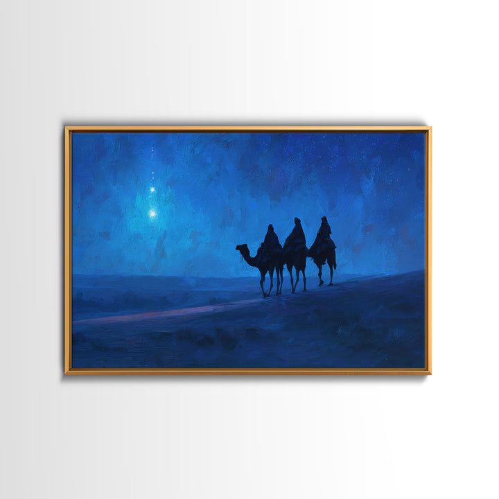 Bethlehem Starrise – Framed Canvas Print – Christian Decor – Christian Wall Art – Christian Christmas Art – Christian Art Canvas – Christma