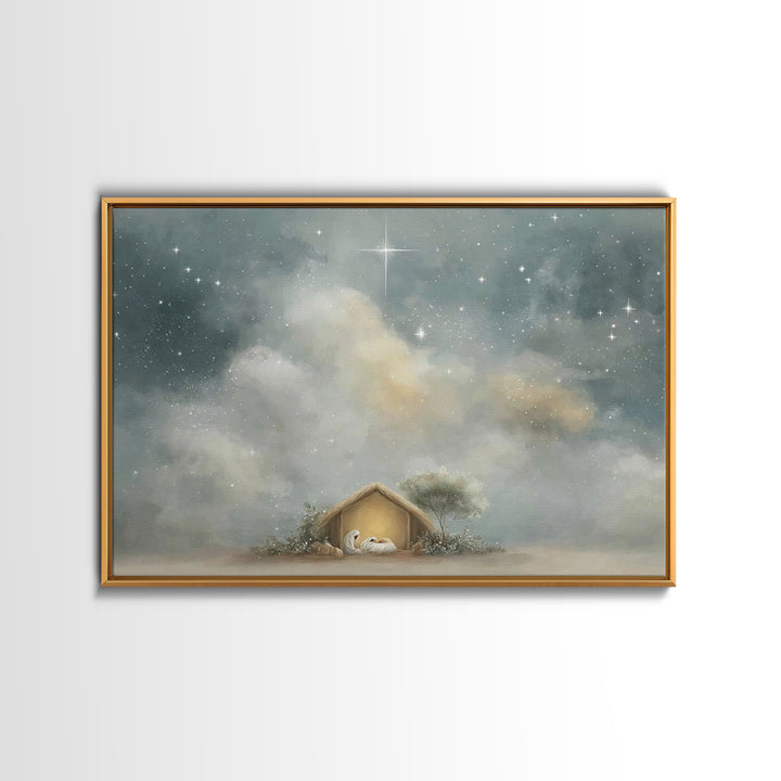 Nativity Peace – Framed Canvas Print – Christian Art Canvas – Christian Christmas Art – Christian Wall Art – Christmas Art – Christian Deco