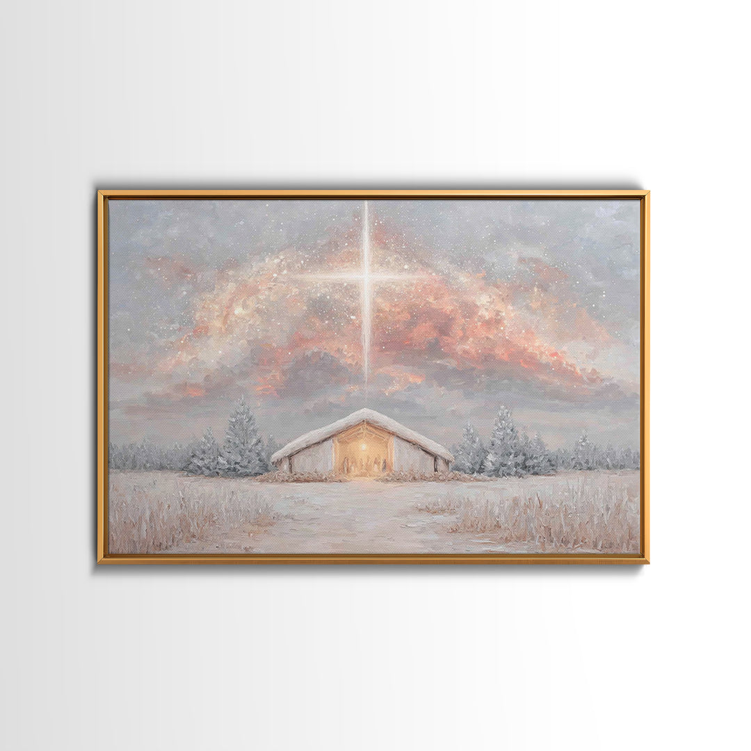 Winter Glory – Framed Canvas Print – Christian Decor – Christian Christmas Art – Christian Art Canvas – Christmas Art – Christian Wall Art