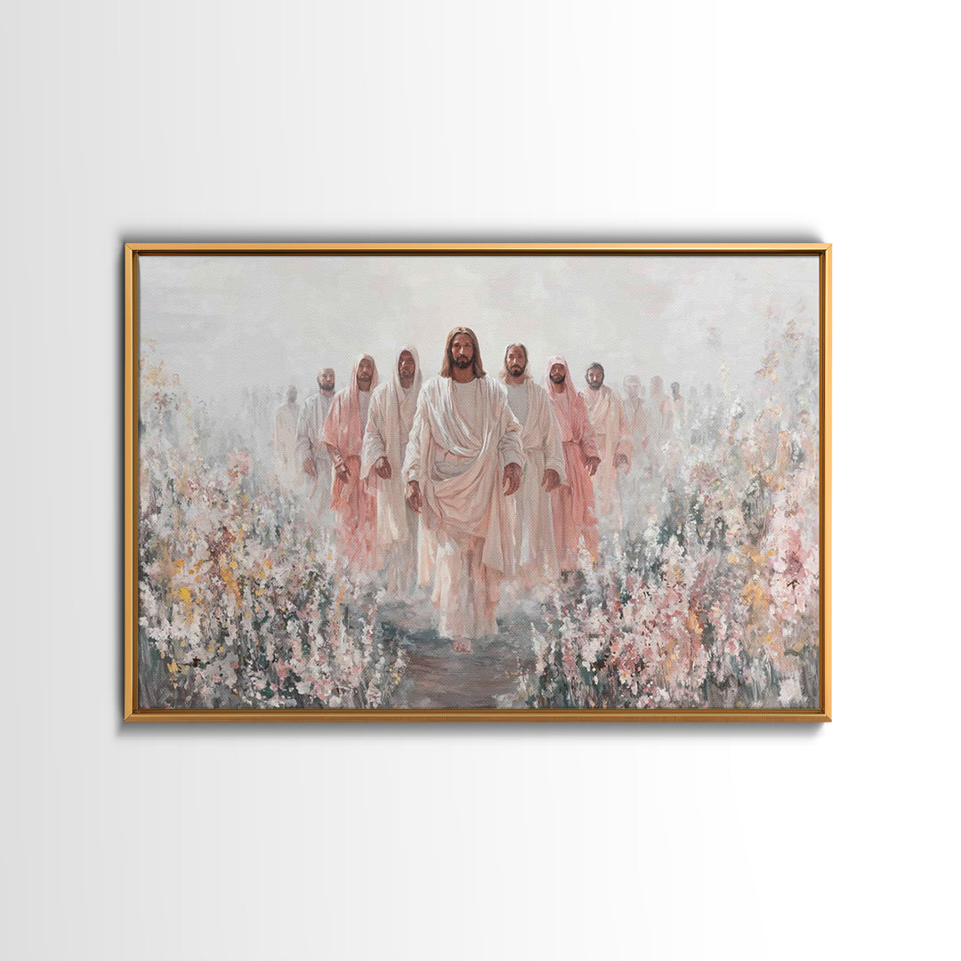 Rose Garden Path – Framed Canvas Print – Christian Wall Art – Jesus Painting – Christian Art Canvas – Christian Christmas Art