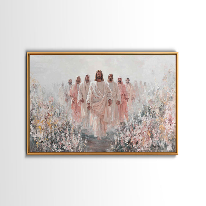 Rose Garden Path – Framed Canvas Print – Christian Wall Art – Jesus Painting – Christian Art Canvas – Christian Christmas Art