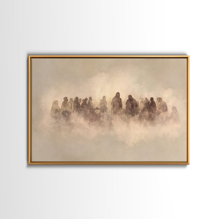 Cloudlit Assembly – Framed Canvas Print – Jesus Painting – Christian Art Canvas – Christian Wall Art – Christian Gift