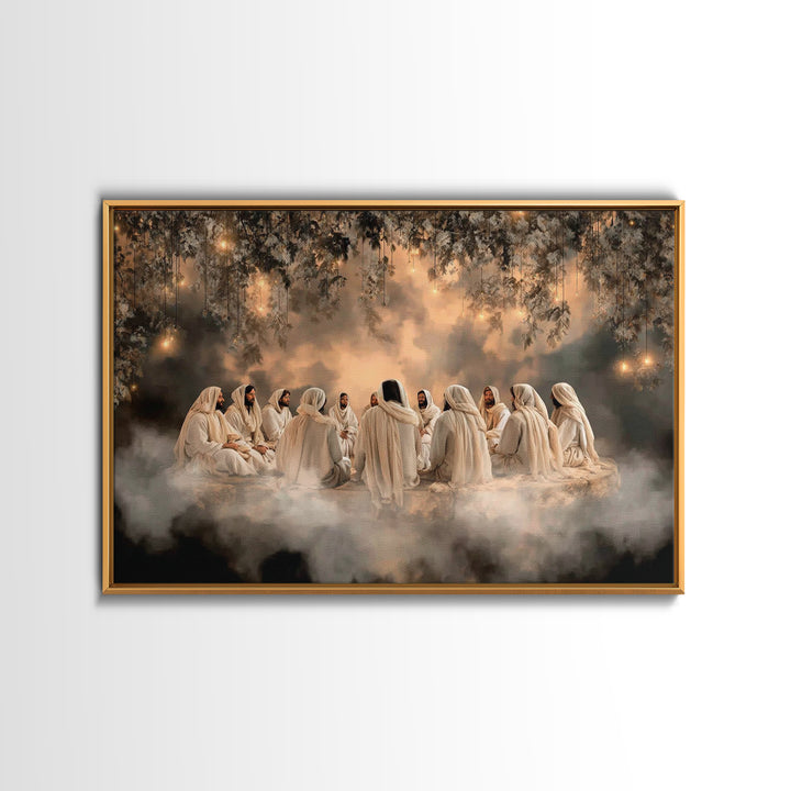 Starborne Council | Framed Canvas Print | Christian Art Canvas | Jesus Painting | Christian Wall Art | Christian Christmas