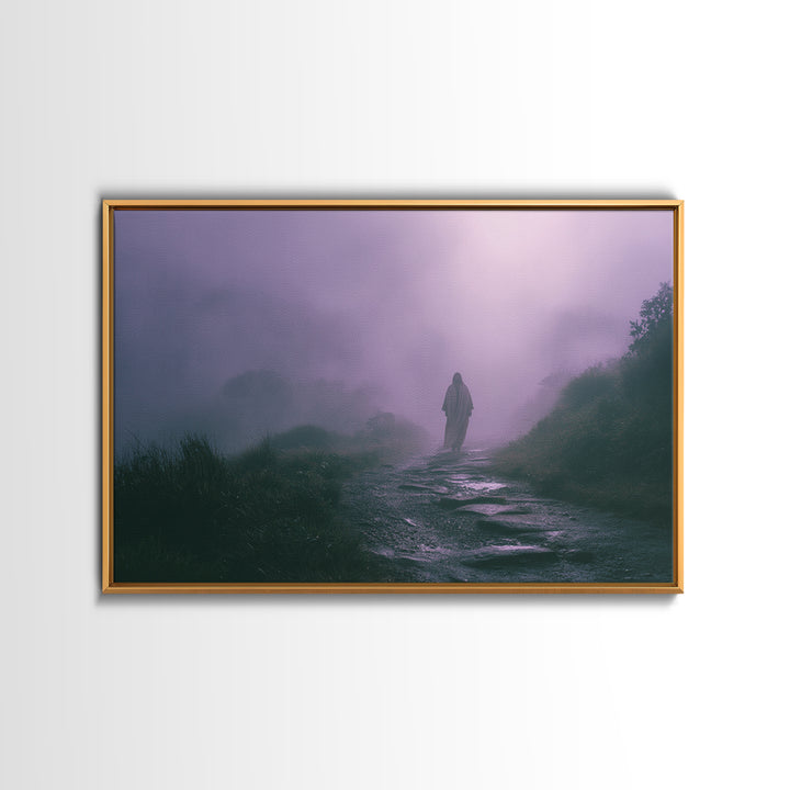 Solitary Journey – Framed Canvas Print – Christian Art Canvas – Christian Wall Art – Jesus Painting – Moody Christian Art