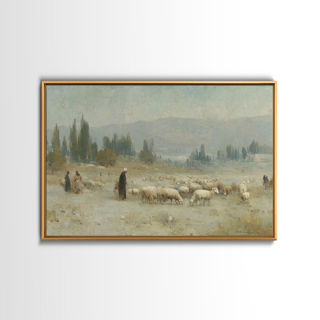 Desert Shepherds – Framed Canvas Print – Christian Art Canvas – Christian Christmas Art – Christian Wall Art – Christmas Art – Christian Gi