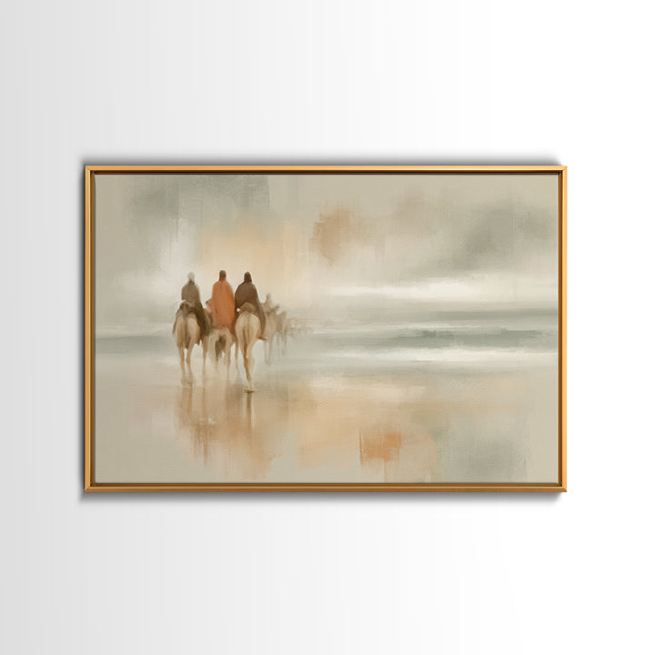 Silent Pilgrims – Framed Canvas Print – Christian Wall Art – Christian Art Canvas – Christmas Art – Christian Gift – Christian Christmas Ar