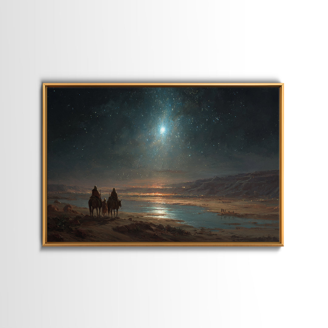Distant Promise – Framed Canvas Print – Christian Christmas Art – Christian Art Canvas – Christian Wall Art – Christmas Art – Jesus Paintin