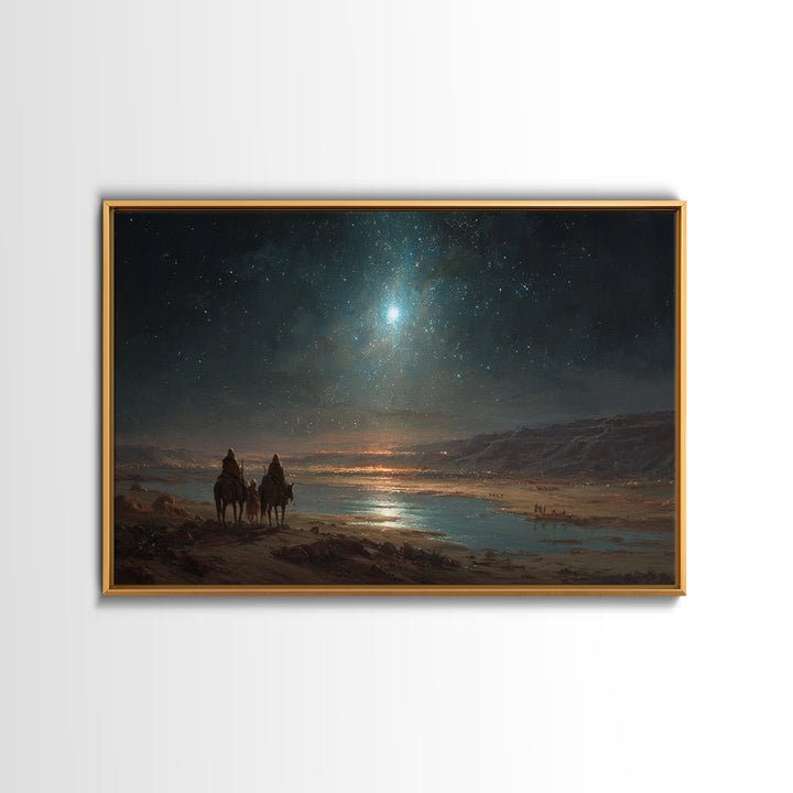Distant Promise – Framed Canvas Print – Christian Christmas Art – Christian Art Canvas – Christian Wall Art – Christmas Art – Jesus Paintin