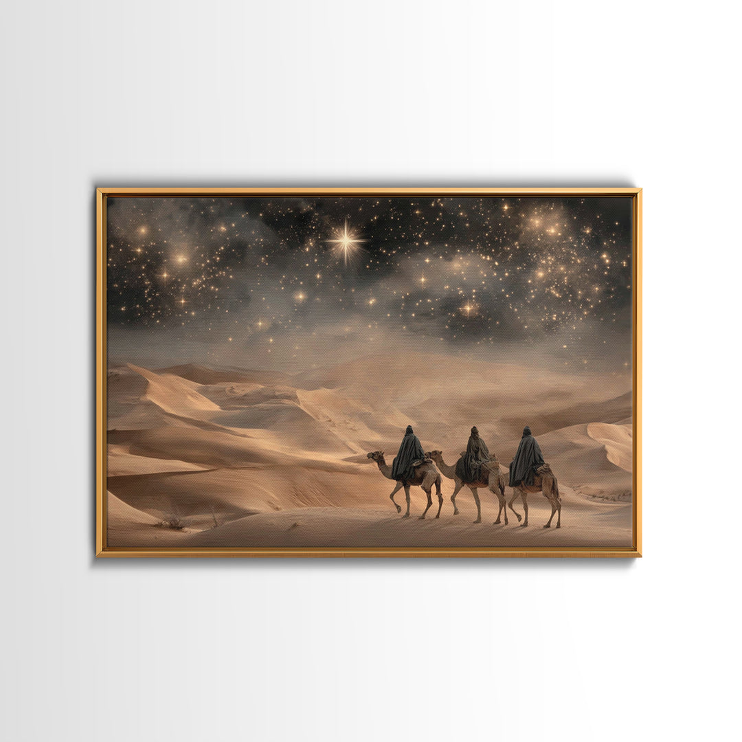 Desert Kings – Framed Canvas Print – Christian Wall Art – Christian Gift Ideas – Christian Art Canvas – Christmas Art – Christian Christmas