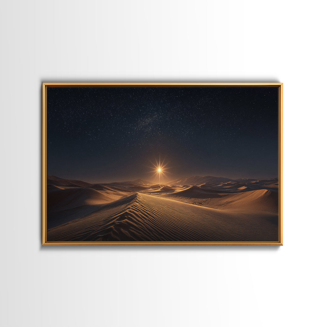 Midnight Radiance – Framed Canvas Print – Christian Wall Art – Christian Art Canvas – Christmas Art – Christian Christmas Art – Jesus Paint