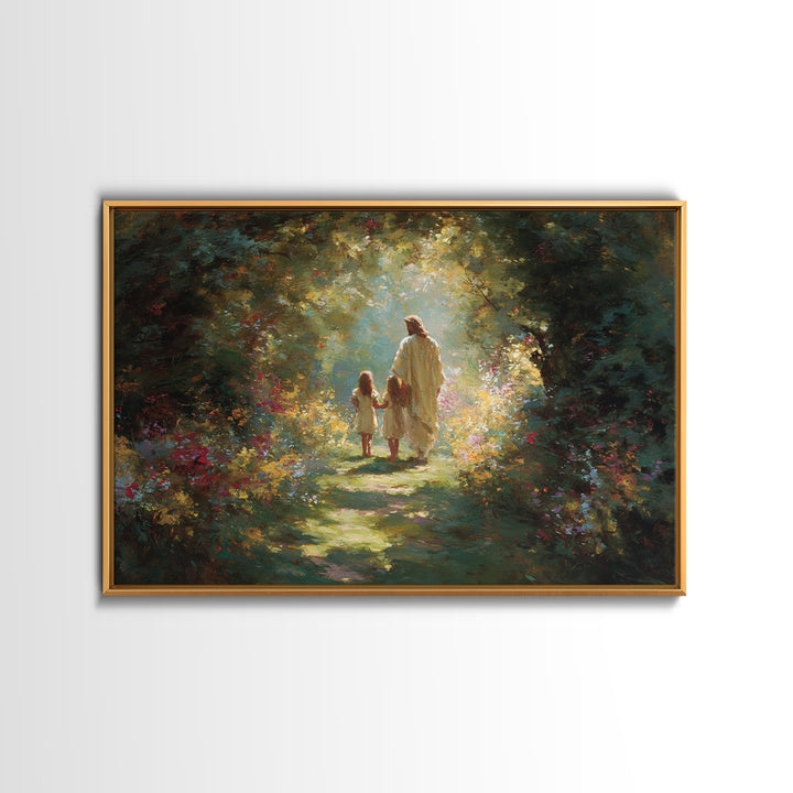 Heaven’s Garden – Framed Canvas Print – Christian Wall Art – Christian Art Canvas – Jesus Painting – Christian Art Gift – Christian Decor