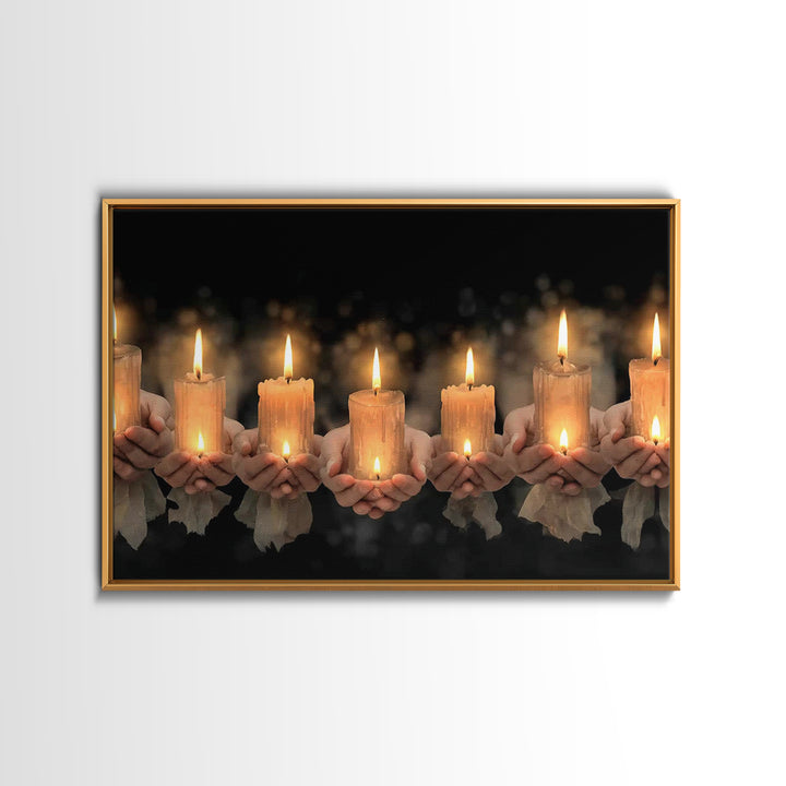 Holy Candle Line – Framed Canvas Print – Christian Wall Art – Christian Art Work – Christian Art Gift – Subtle Christian Art