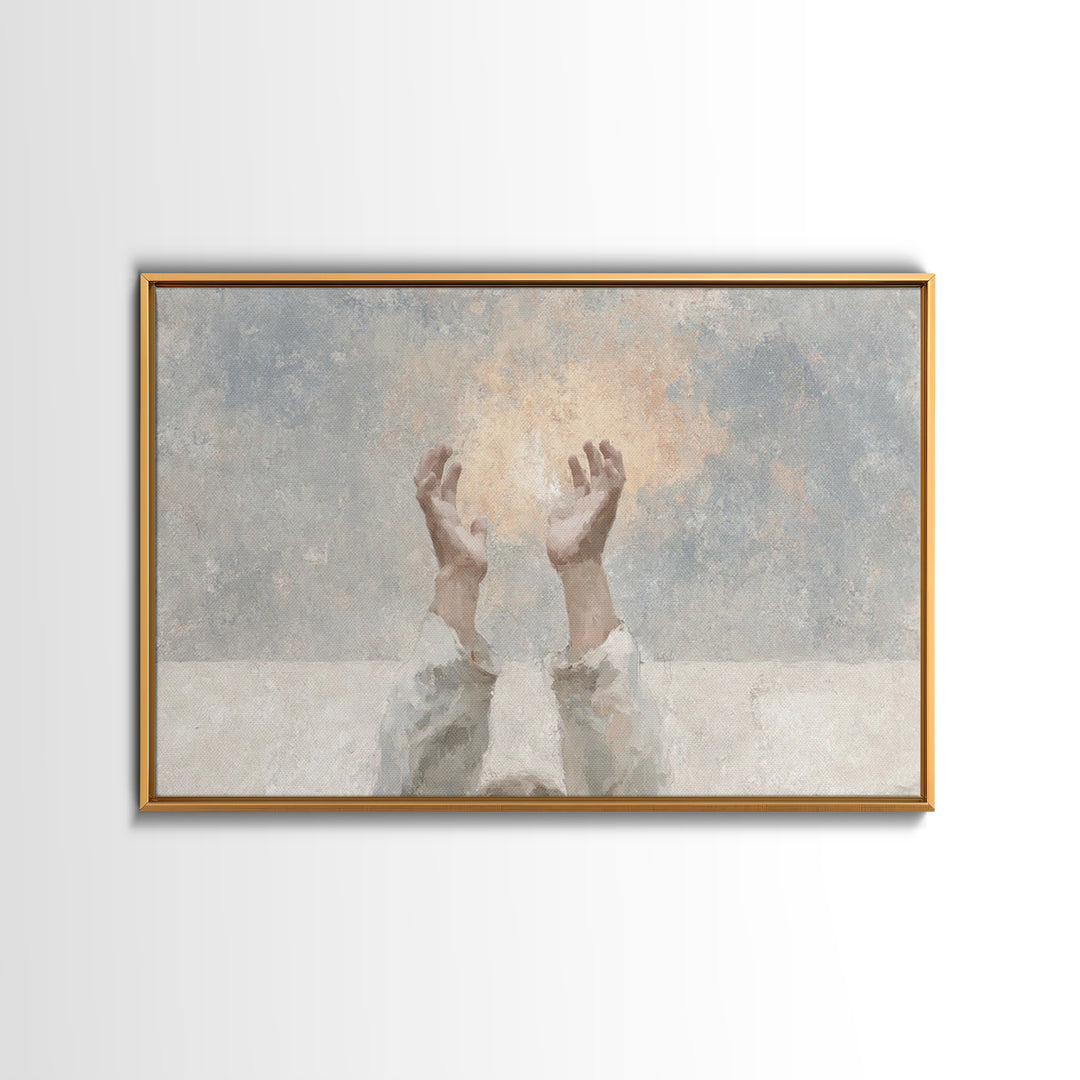 Radiant Offering – Framed Canvas Print – Christian Art Work – Minimalist Christian Art – Christian Wall Art – Abstract Christian Art – Chri