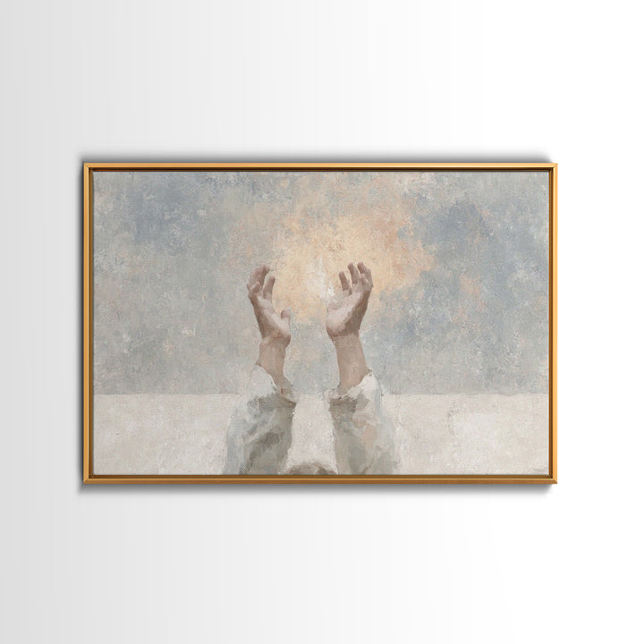 Radiant Offering – Framed Canvas Print – Christian Art Work – Minimalist Christian Art – Christian Wall Art – Abstract Christian Art – Chri
