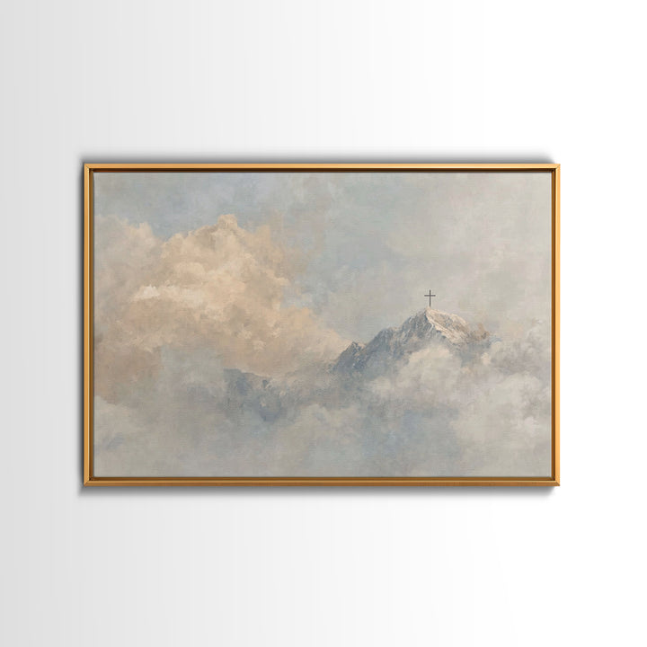 Heavenward Summit, Framed Canvas Print, Christian Art Canvas, Christian Wall Art, Subtle Christian Art, Large Christian Painting, Christian