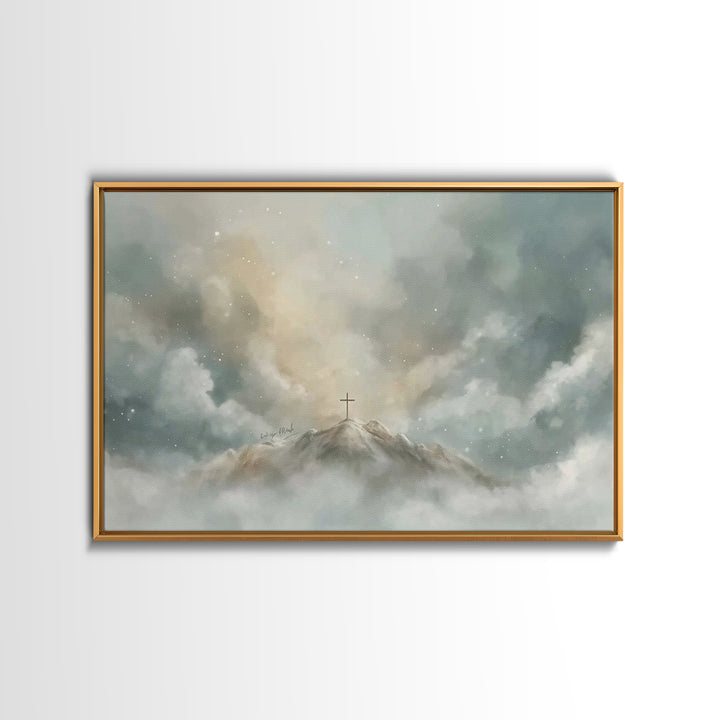Mountain of Grace – Framed Canvas Print – Christian Wall Art – Christian Art Canvas – Jesus Painting – Christian Decor – Christian Gift Ide