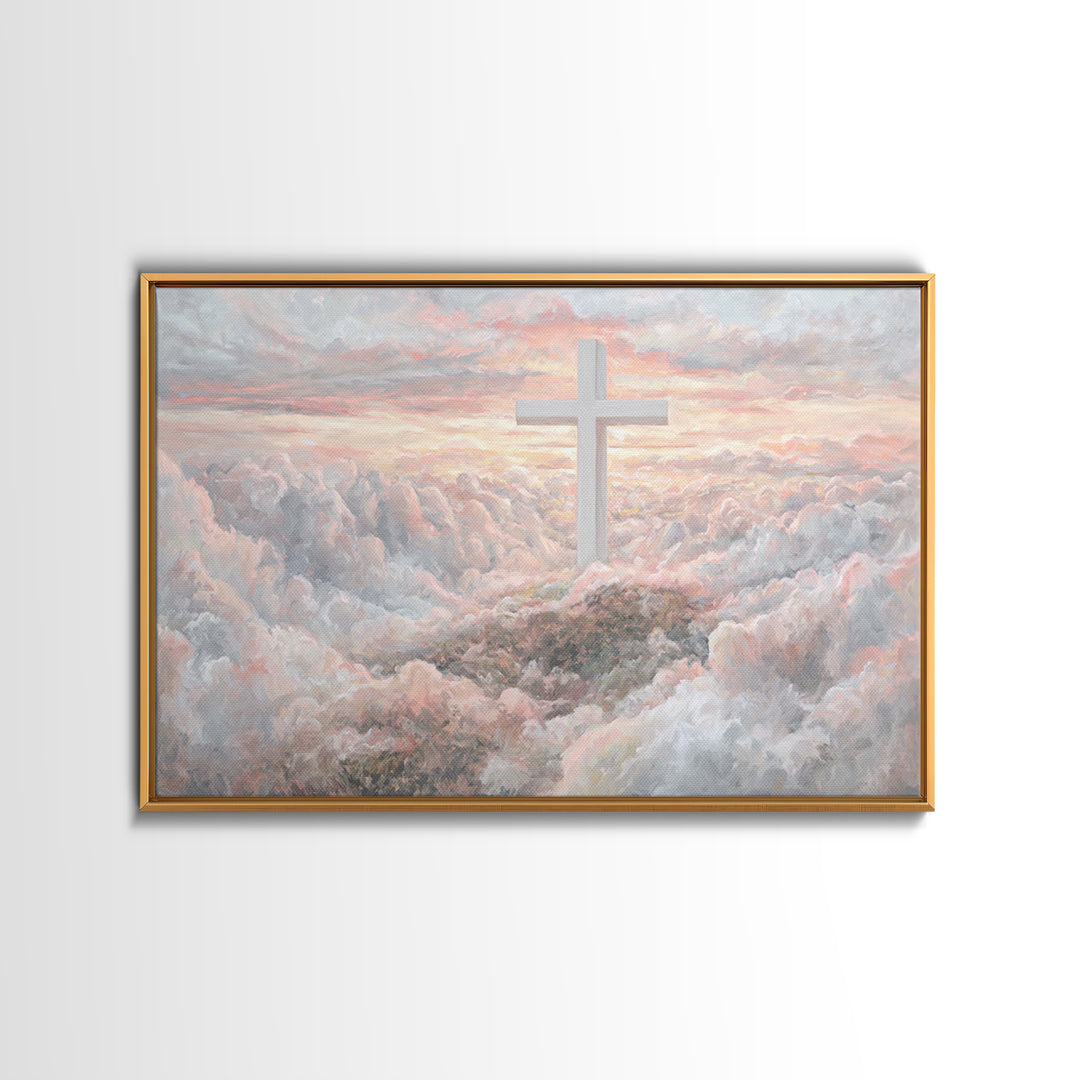 Cloudrise Hope | Framed Canvas Print | Christian Art Canvas | Modern Christian Art | Subtle Christian Art | Christian Decor for Home | Chri