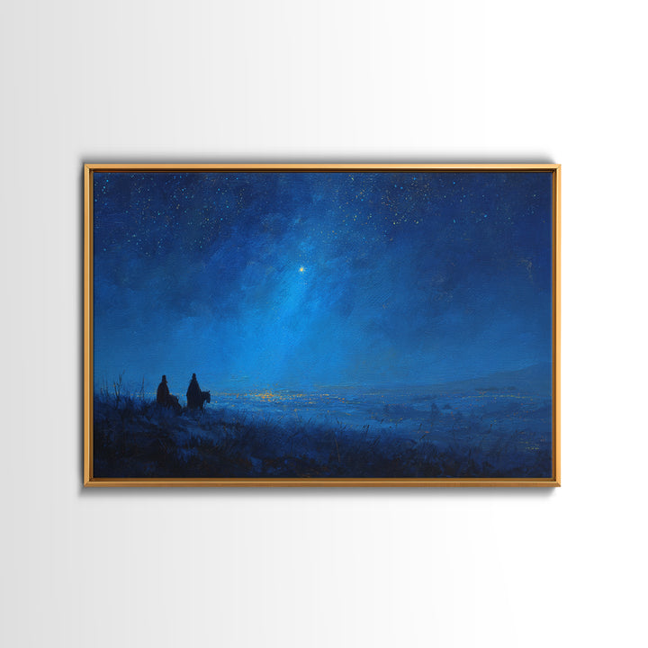 Bethlehem Journey – Framed Canvas Print – Christian Art Canvas – Christian Wall Art – Christmas Art – Jesus Christmas Art – Christian Chris