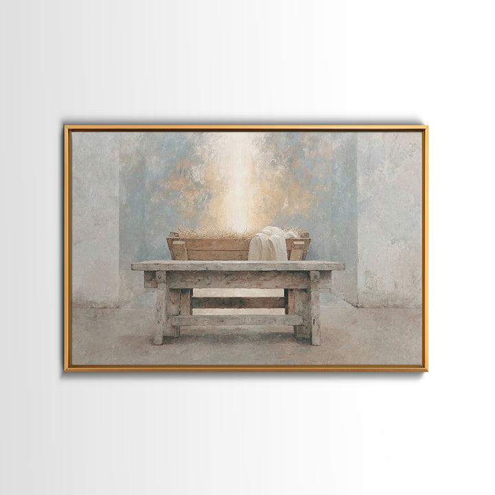 Cradle Of Heaven – Framed Canvas Print – Christian Art Canvas – Christian Wall Art – Christmas Art – Christian Christmas Art – Jesus Painti