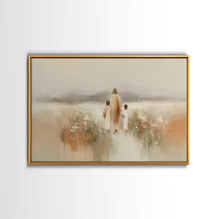 Soft Morning Calm, Framed Canvas Print, Christian Art Canvas, Minimalist Christian Art, Jesus Painting, Subtle Christian Art, Christmas Wal