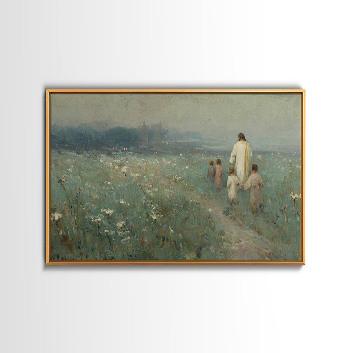 Fields Of Mercy – Framed Canvas Print – Christian Art Painting – Jesus Art Print – Moody Christian Art – Christian Wall Art – Christmas Art