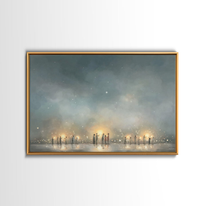 Starry Communion | Framed Canvas Print | Christian Art Canvas | Christian Wall Art | Modern Christian Art | Christmas Art | Christian Gift