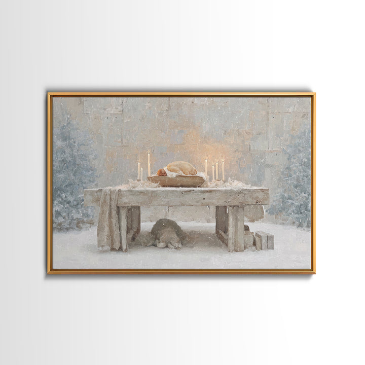 Infant Redeemer – Framed Canvas Print – Christian Wall Art – Christian Art Canvas – Christmas Art – Christian Christmas Decor – Christian G