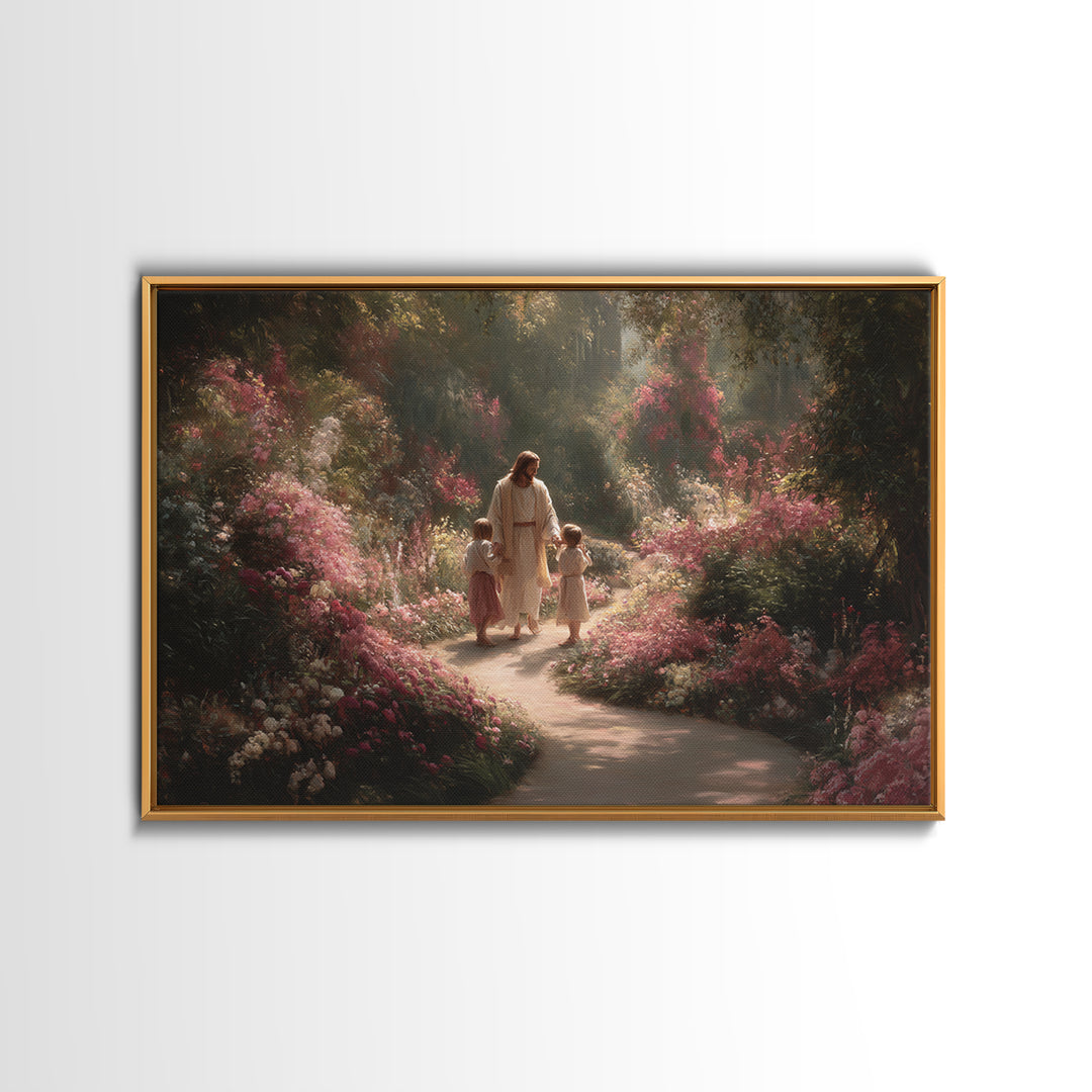 Garden Of Blessing – Framed Canvas Print – Christian Wall Art – Christian Art Canvas – Christian Art – Jesus Painting