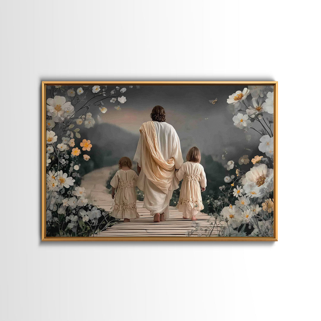 Floral Journey Peace | Framed Canvas Print | Christian Art | Christian Wall Art | Christian Art Canvas | Christian Decoration