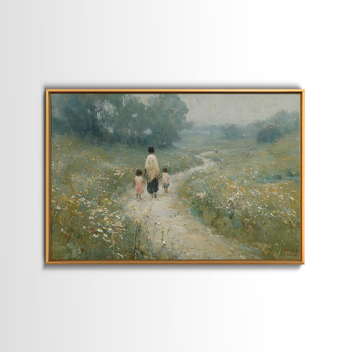 Meadow Family Hope, Framed Canvas Print, Christian Art, Christian Wall Art, Christian Art Canvas, Christian Decor