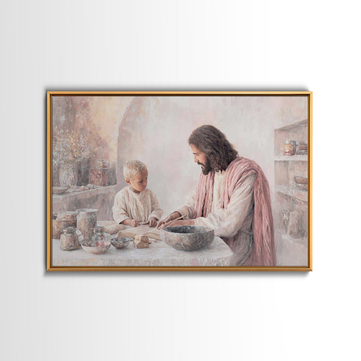 Home Of Faith, Framed Canvas Print, Christian Wall Art, Christian Art Canvas, Jesus Painting, Christian Christmas Art, Christian Decor