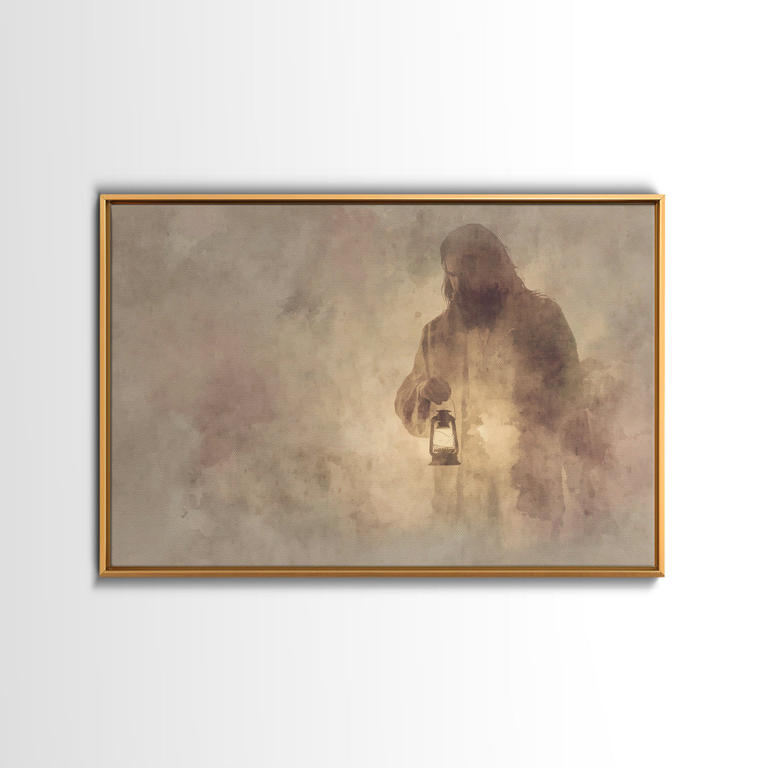 Light Of Mercy, Framed Canvas Print, Christian Art Canvas, Jesus Painting, Christian Wall Art, Moody Christian Art, Christian Gift Ideas