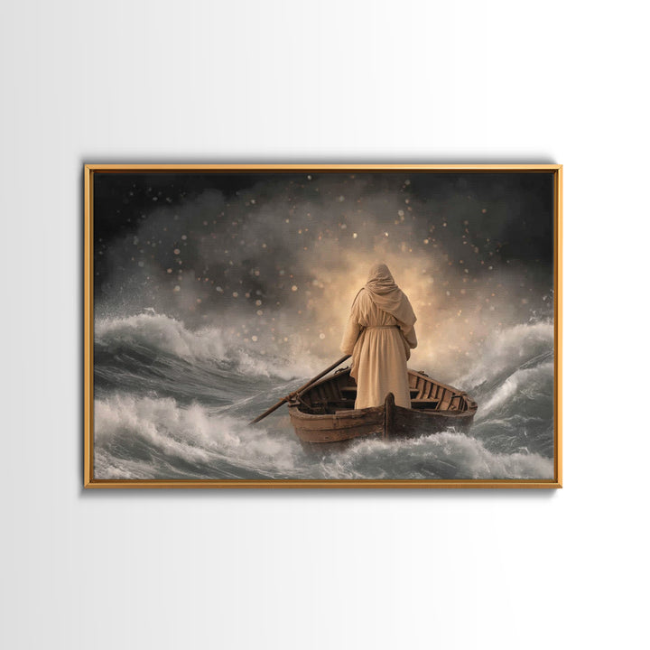 Harbor Of Promise – Framed Canvas Print – Christian Art Canvas – Jesus Painting – Christian Wall Art – Moody Christian Art – Christian Gift