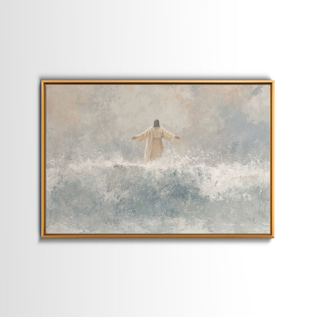 Waves Of Mercy – Framed Canvas Print – Christian Wall Art – Christian Art Canvas – Jesus Painting – Subtle Christian Art – Christian Home D