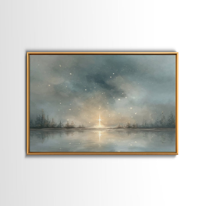 Silent Advent Star – Framed Canvas Print – Christian Wall Art – Christian Art Canvas – Christmas Art – Christian Christmas Art – Christian