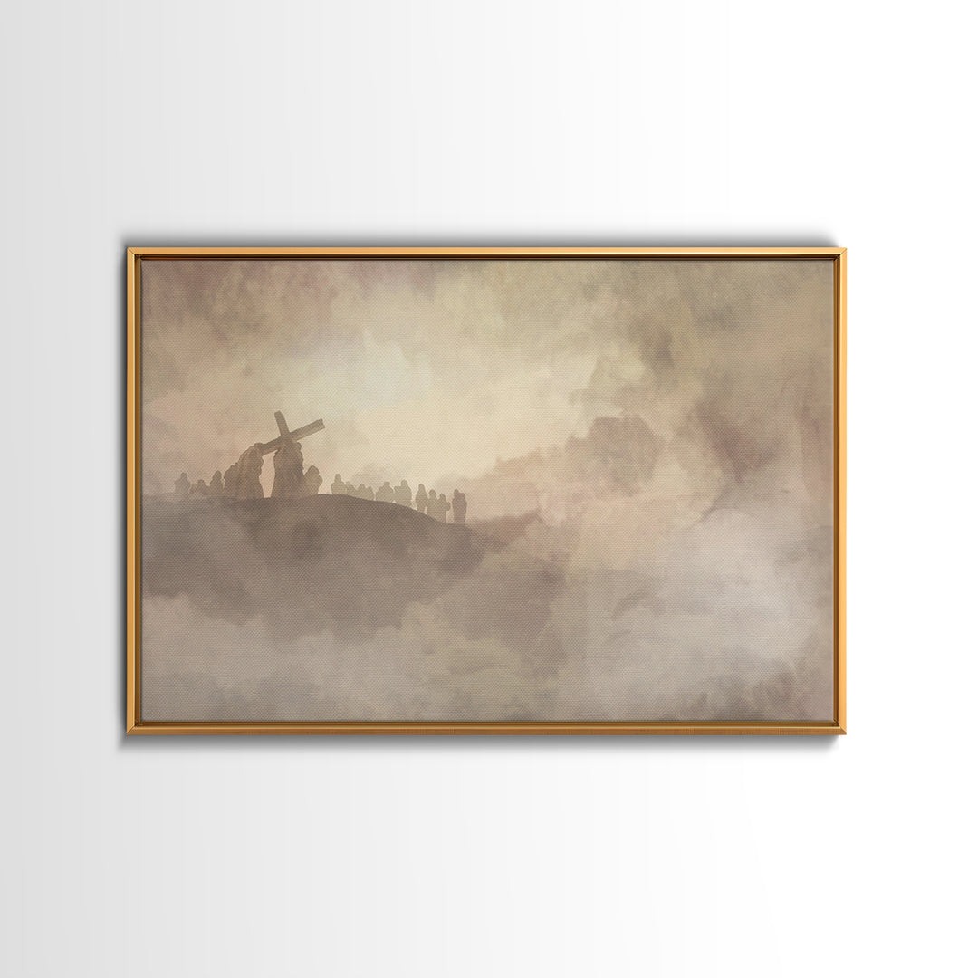 Calvary Silence – Framed Canvas Print – Christian Art Canvas – Christian Wall Art – Jesus Painting – Large Christian Painting – Christian H