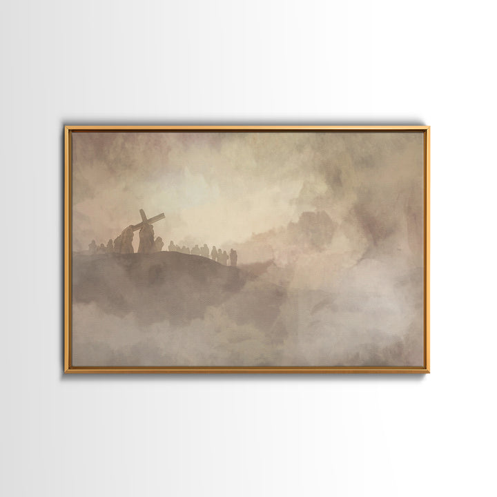 Calvary Silence – Framed Canvas Print – Christian Art Canvas – Christian Wall Art – Jesus Painting – Large Christian Painting – Christian H