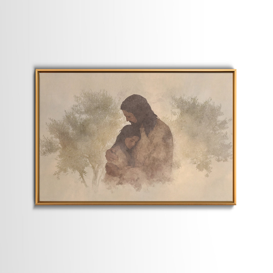Everlasting Comfort – Framed Canvas Print – Christian Wall Art – Jesus Painting – Christian Art Canvas – Moody Christian Art – Christian De