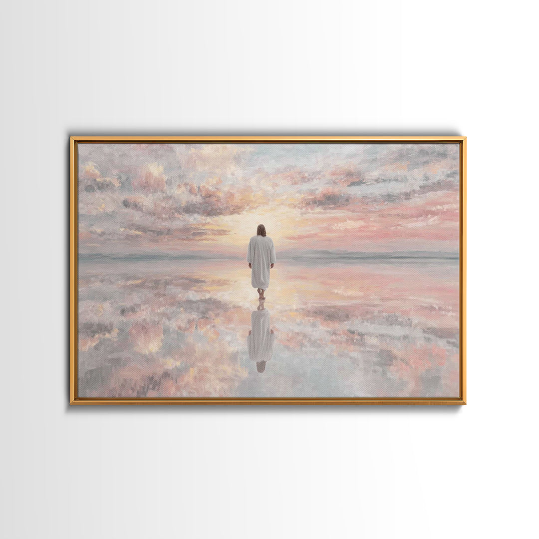 Heaven’s Gentle Horizon | Framed Canvas Print | Christian Art Canvas | Jesus Painting | Christian Wall Art | Modern Christian Painting | Ch