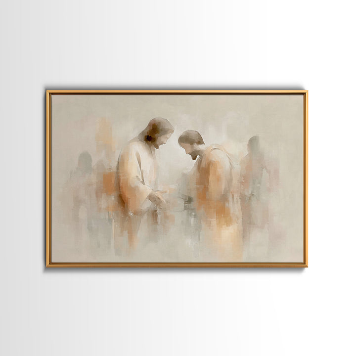Humble Offering – Framed Canvas Print – Christian Wall Art – Christian Art Canvas – Modern Christian Art – Jesus Painting – Christian Art G