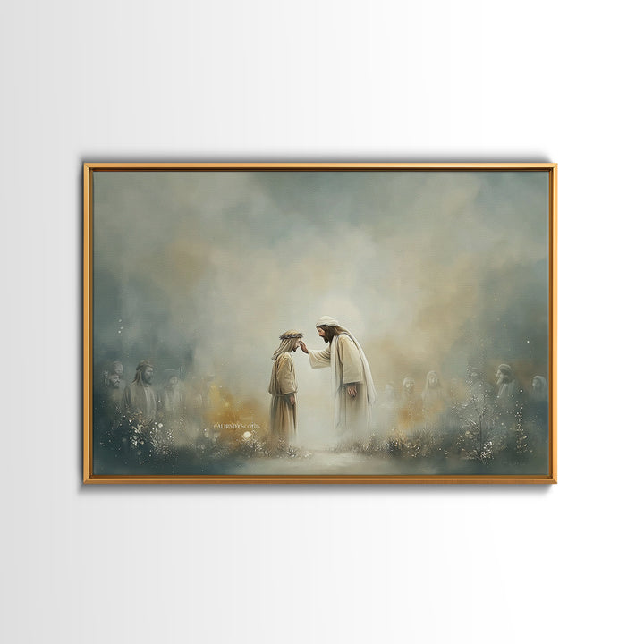 Circle Of Blessing | Framed Canvas Print | Christian Art Canvas | Jesus Painting | Christian Wall Art | Christian Decorations | Christian G