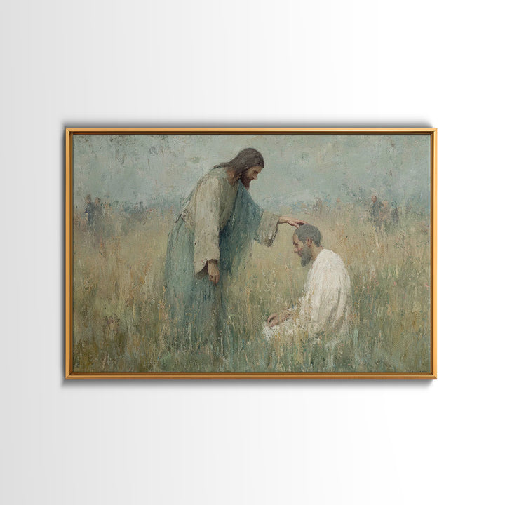 Morning Of Healing – Framed Canvas Print – Christian Painting – Christian Wall Art – Jesus Art Print – Christian Art Canvas – Christian Gif