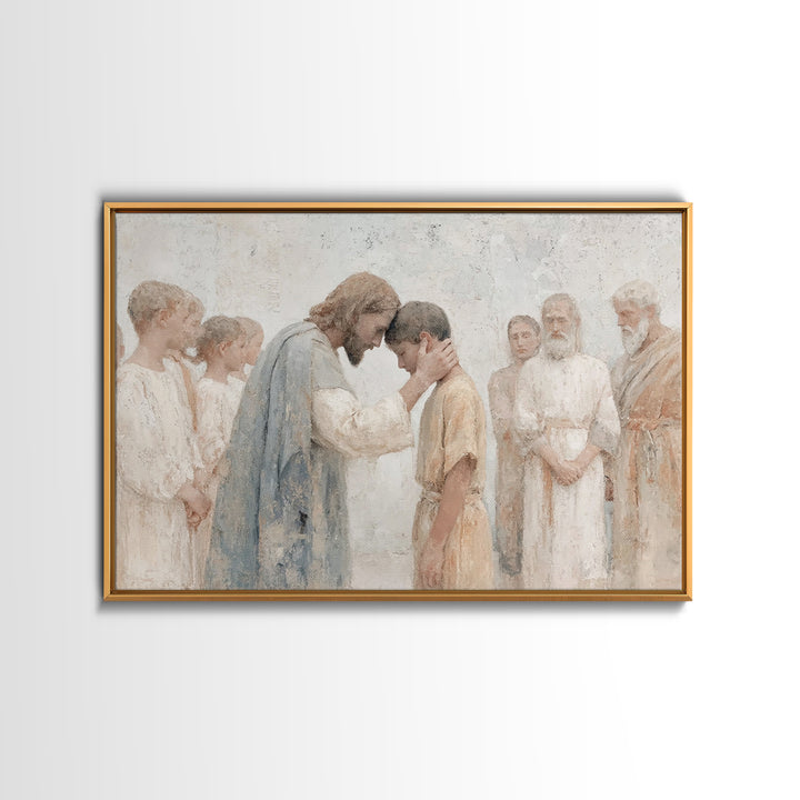 Blessed Among Fields | Framed Canvas Print | Christian Wall Art | Jesus Painting Canvas | Christian Art Work | Christian Decor | Modern Chr