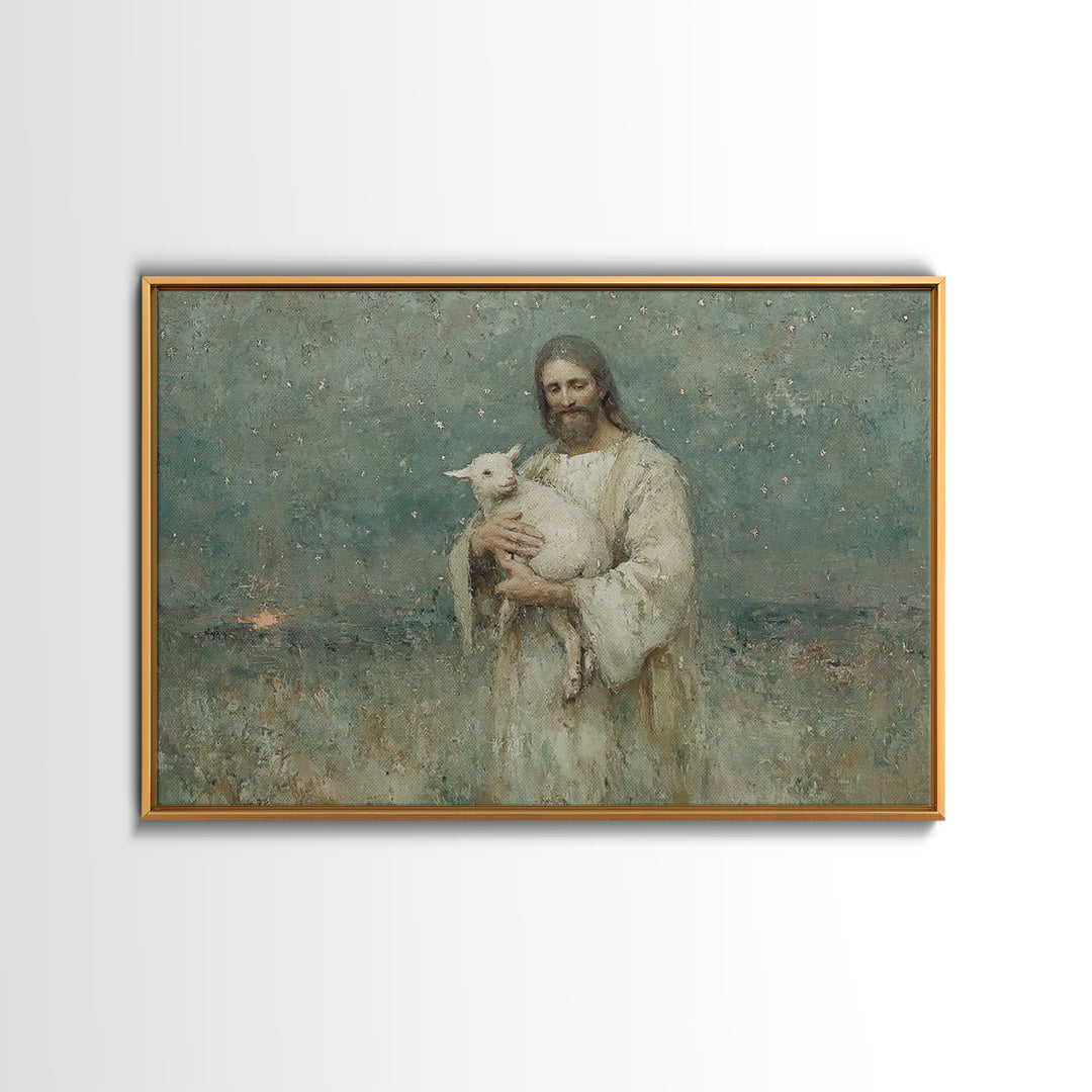Shepherd Of Stars, Framed Canvas Print, Christian Wall Art, Jesus Painting Canvas, Christian Art Canvas, Vintage Christian Art, Christian G