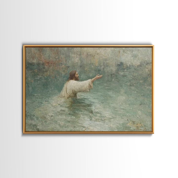 Waters Of Grace – Framed Canvas Print – Christian Art Work – Jesus Painting Canvas – Christian Wall Art – Modern Christian Art – Christian