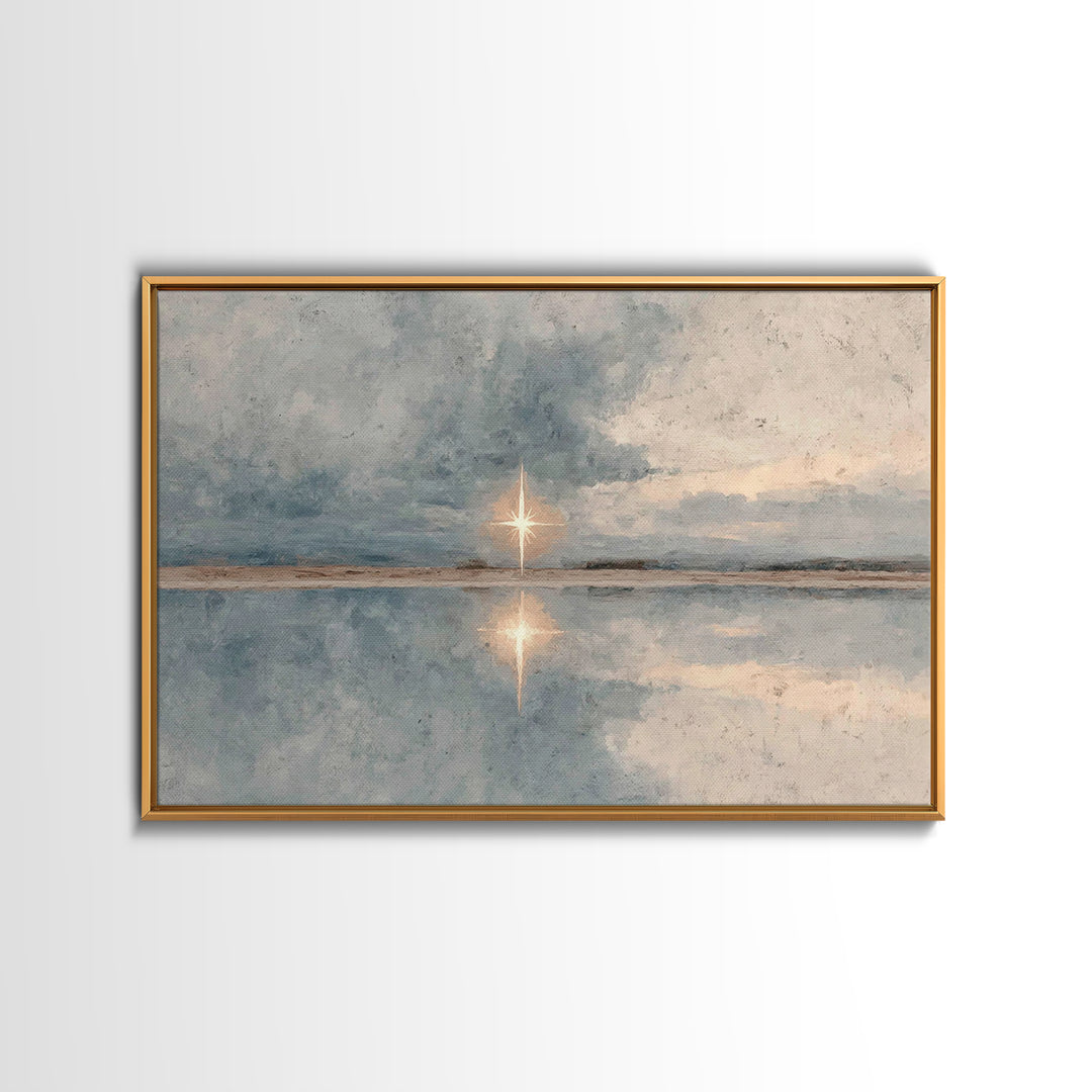 Calm Horizon Star – Framed Canvas Print – Christian Art – Christmas Canvas Wall Art – Christian Gift Ideas – Modern Christian Art – Christi