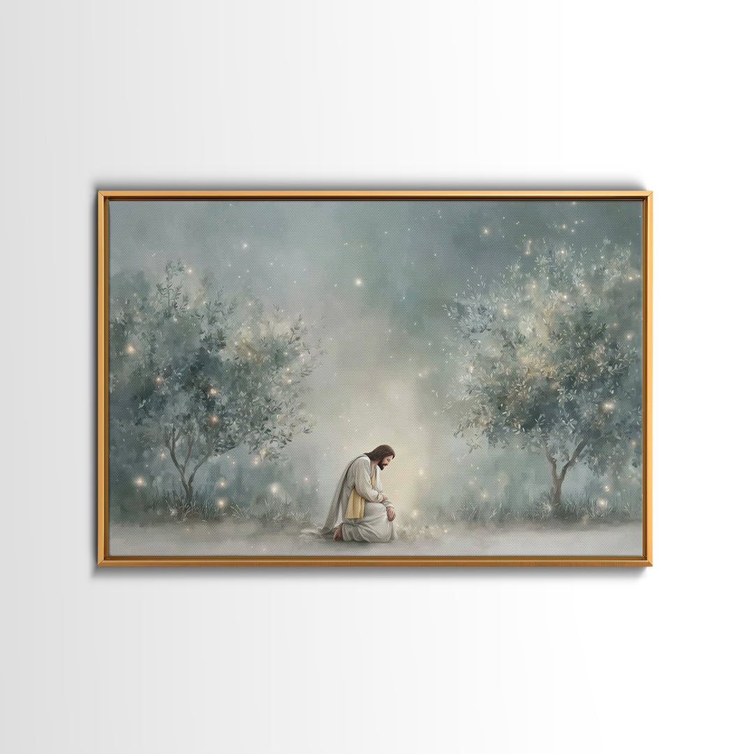 Heavenly Stillness - Framed Canvas Print - Christian Wall Art - Modern Christian Art - Jesus Painting - Christian Art Canvas